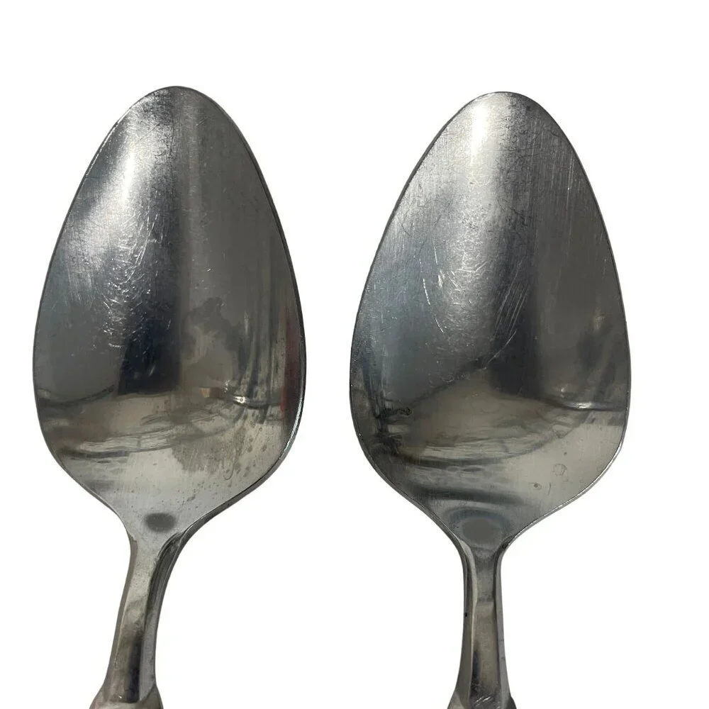 Vintage Oxford Hall‎ Stainless Steel Tablespoons With Orange Handles 7.5